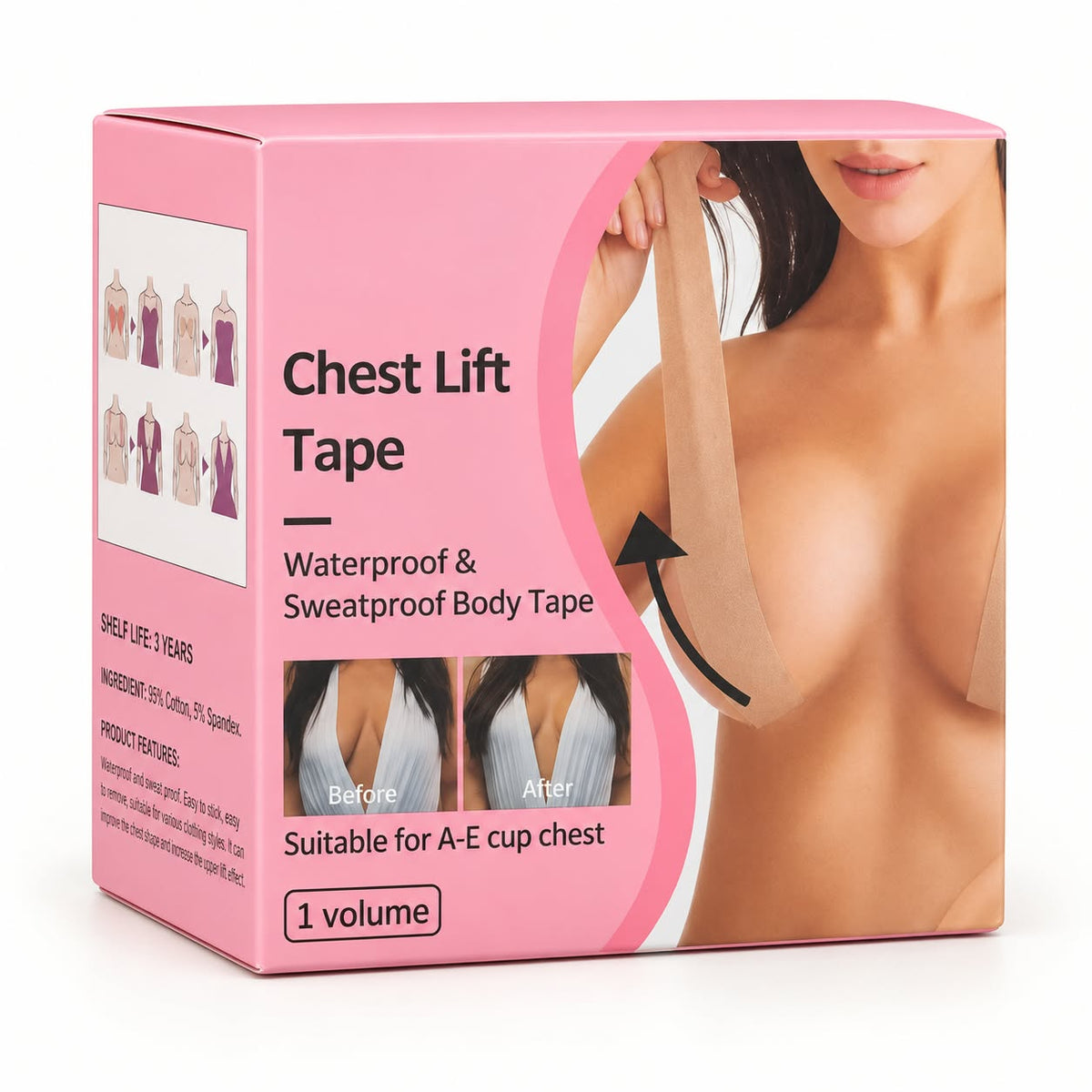 Cinta adhesiva para busto/ Sujeción y realce sin tirantes